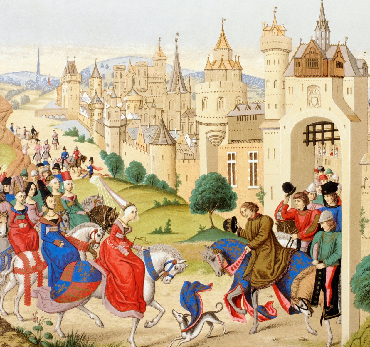 Isabeau bajor királynő beléptetése Párizsba, 1389. június 20., az 1873-ban megjelent „Les Arts au Moyen Age” című művéből alkotó: French School