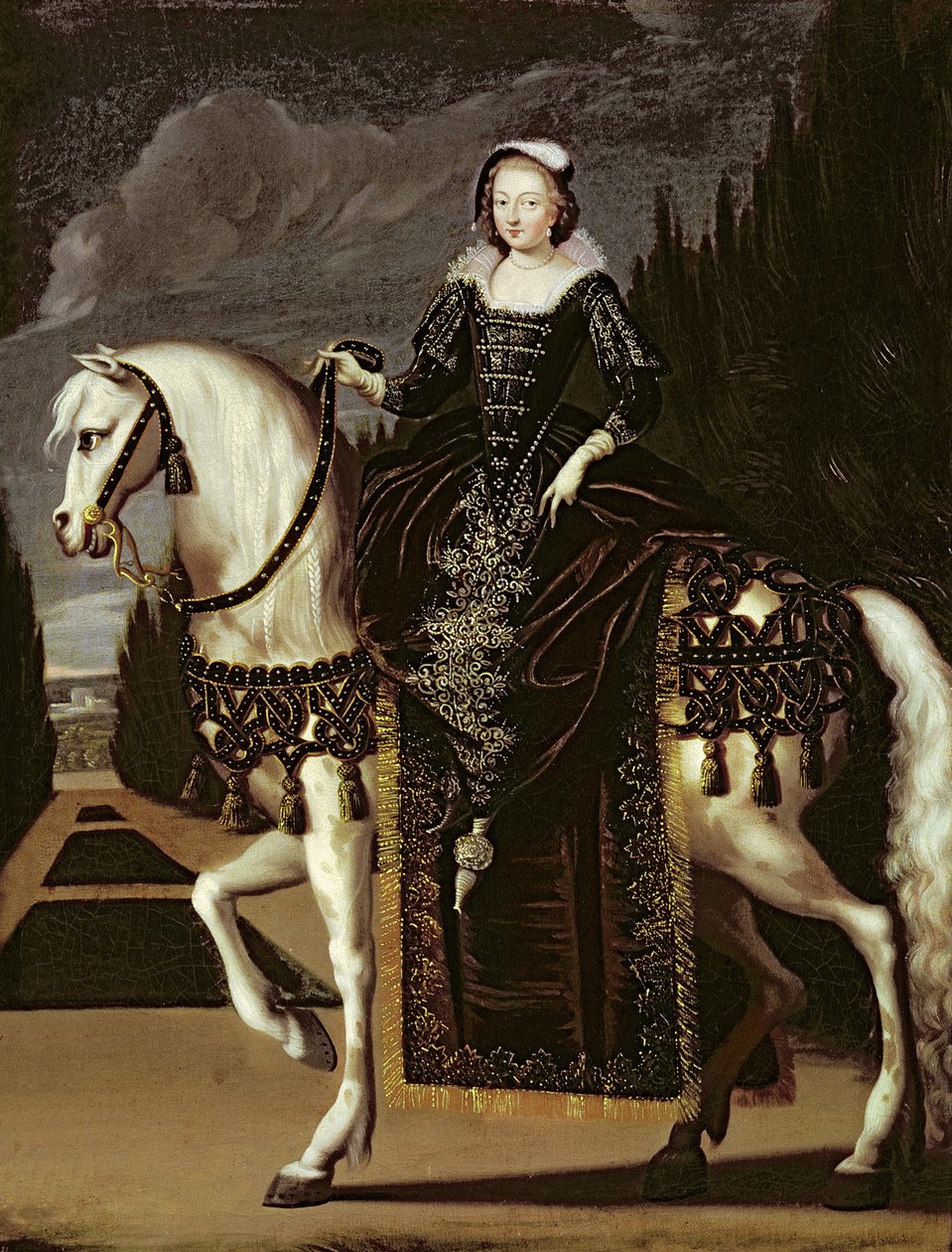 Marie de Medici lovas portréja (1573-1642) alkotó: French School