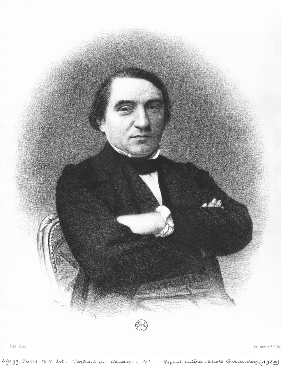 Ernest Renan (1823-92) Pierre Petit (1832-1909) fényképe után alkotó: French School