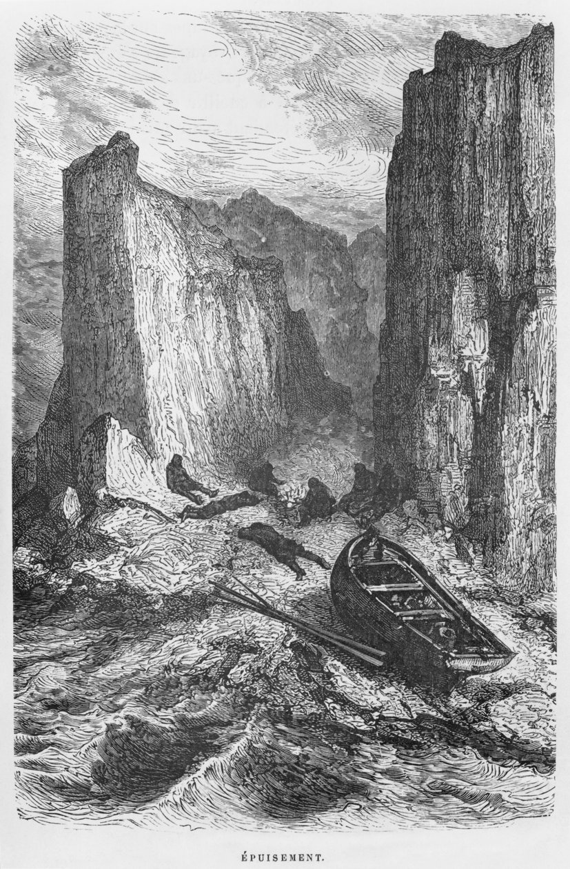 Kimerültség, illusztráció: Julius Prayer (1841-1915) „Expedition du Tegetthoff” alkotó: French School