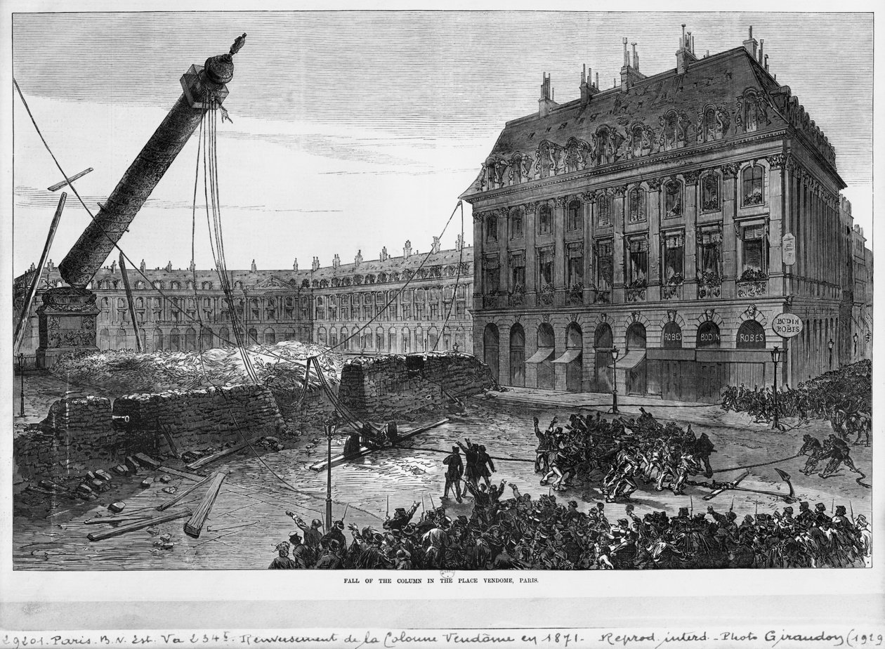 Az oszlop leesése a Place Vendome-ban, Párizs, 1871 alkotó: French School