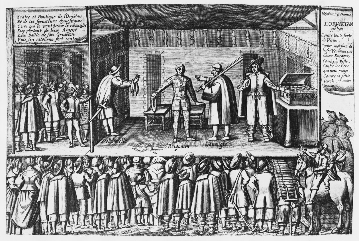 Bohózat az orvietan eladókkal a párizsi Saint-Germain vásáron, 1620-30 alkotó: French School