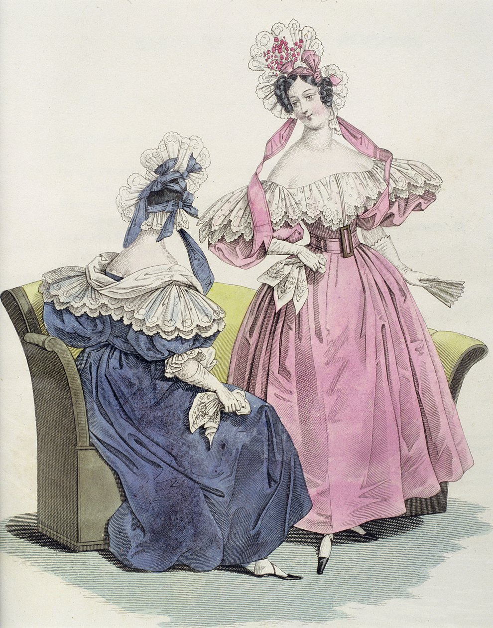 Divattányér a „Le Follet Courrier des Salons Modes”-ból, 1832 alkotó: French School