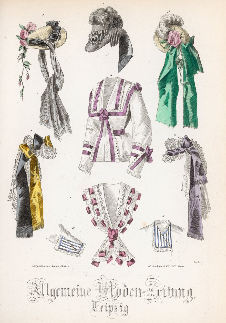 Divattányér az "Allgemeine Moden-Zeitung"-tól, Lipcse, 1872 alkotó: French School