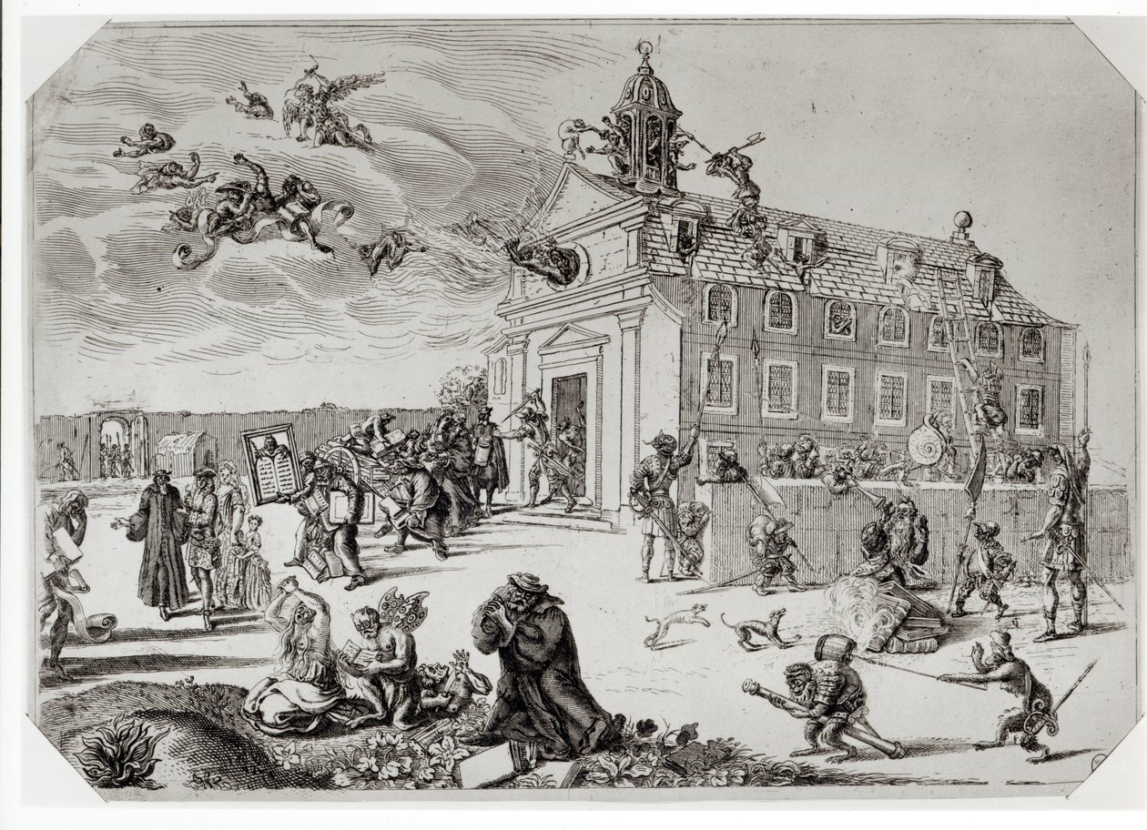 Tűz a charentoni templomban, 1685 körül alkotó: French School