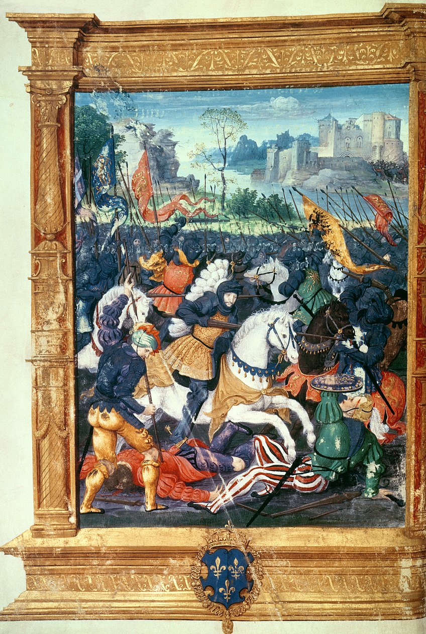 I. Francois (1494-1547) a marignánói csatában, 1515. szeptember 14. alkotó: French School