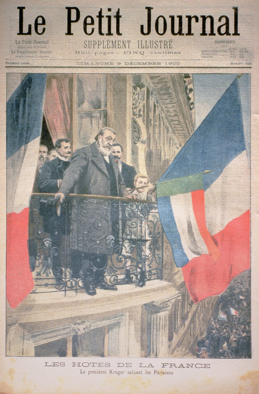 Francia műsorvezetők: Kruger elnök üdvözli a párizsiakat, a Le Petit Journal címlapja, 1900. december 9. (lásd még: 116064) alkotó: French School