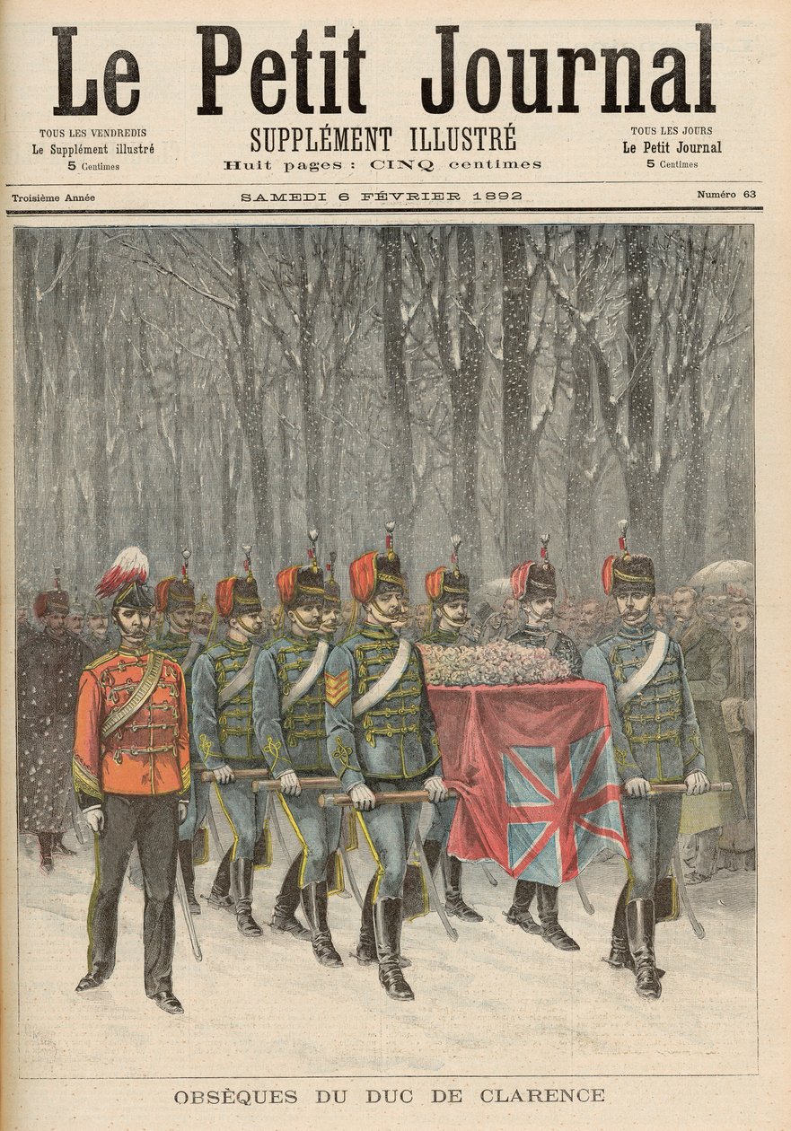 Albert Victor (1864-92) Clarence hercegének temetése, a "Le Petit Journal"-ból, 1892. február 6. alkotó: French School