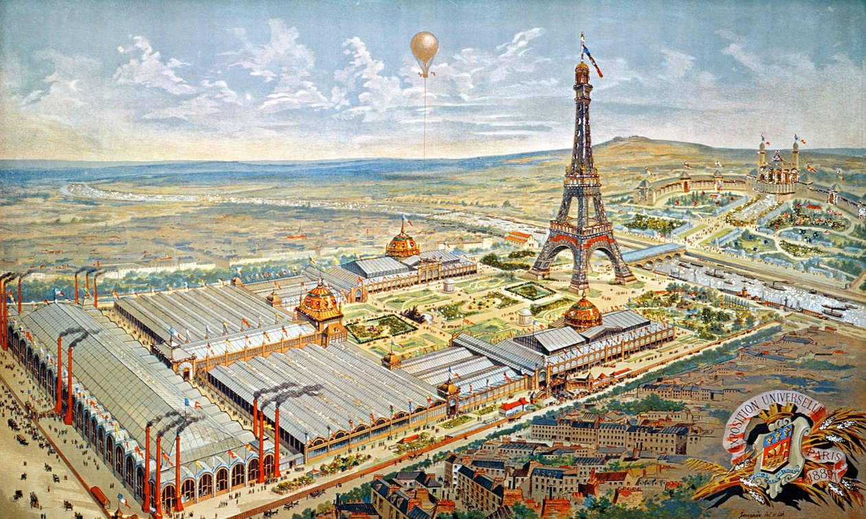 Általános nézet az egyetemes kiállításról, Párizs, 1889 alkotó: French School