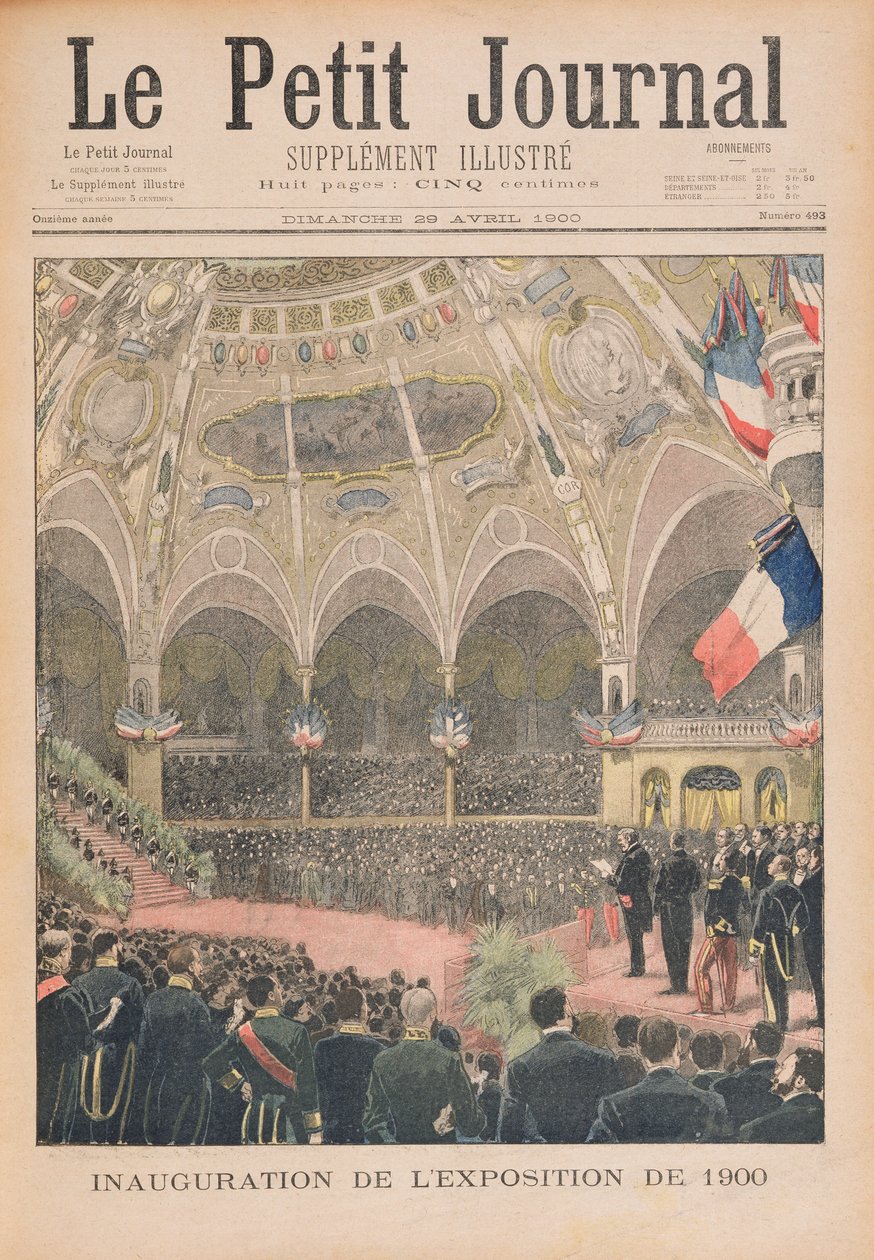 Az 1900. évi párizsi világkiállítás megnyitója, illusztráció a "Le Petit Journal" című lapból, 1900. április 29. alkotó: French School