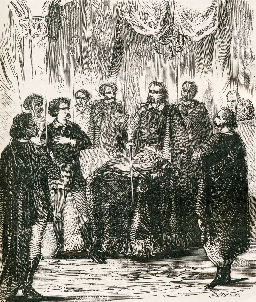 Egy illuminátus beavatása, a "Societes Secretes, les Francs Macons"-ból, 1867 körül megjelent alkotó: French School