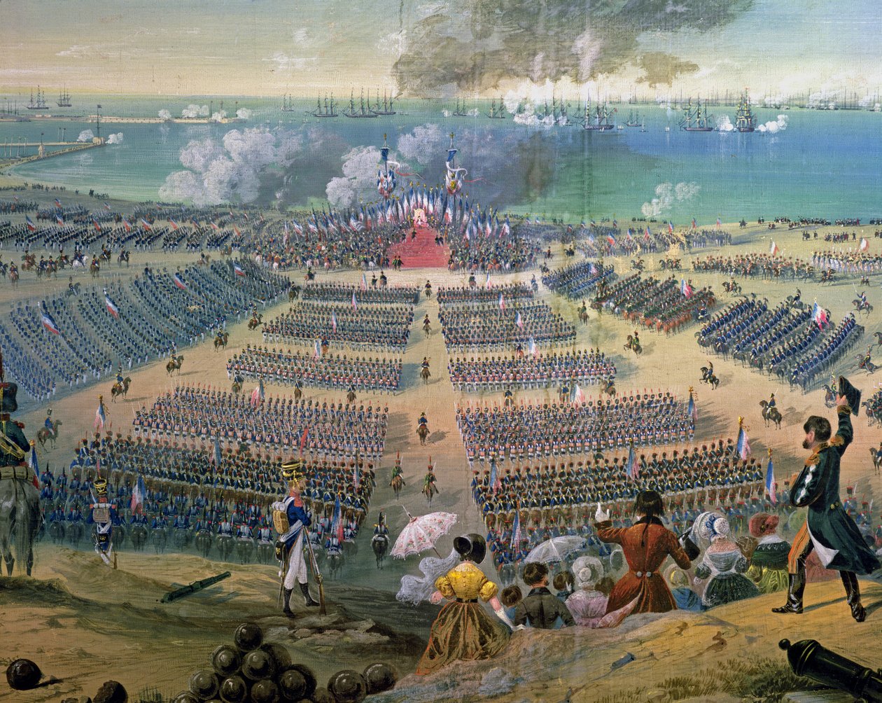 A csapatok ellenőrzése Boulogne-ban, 1804. augusztus 15 alkotó: French School