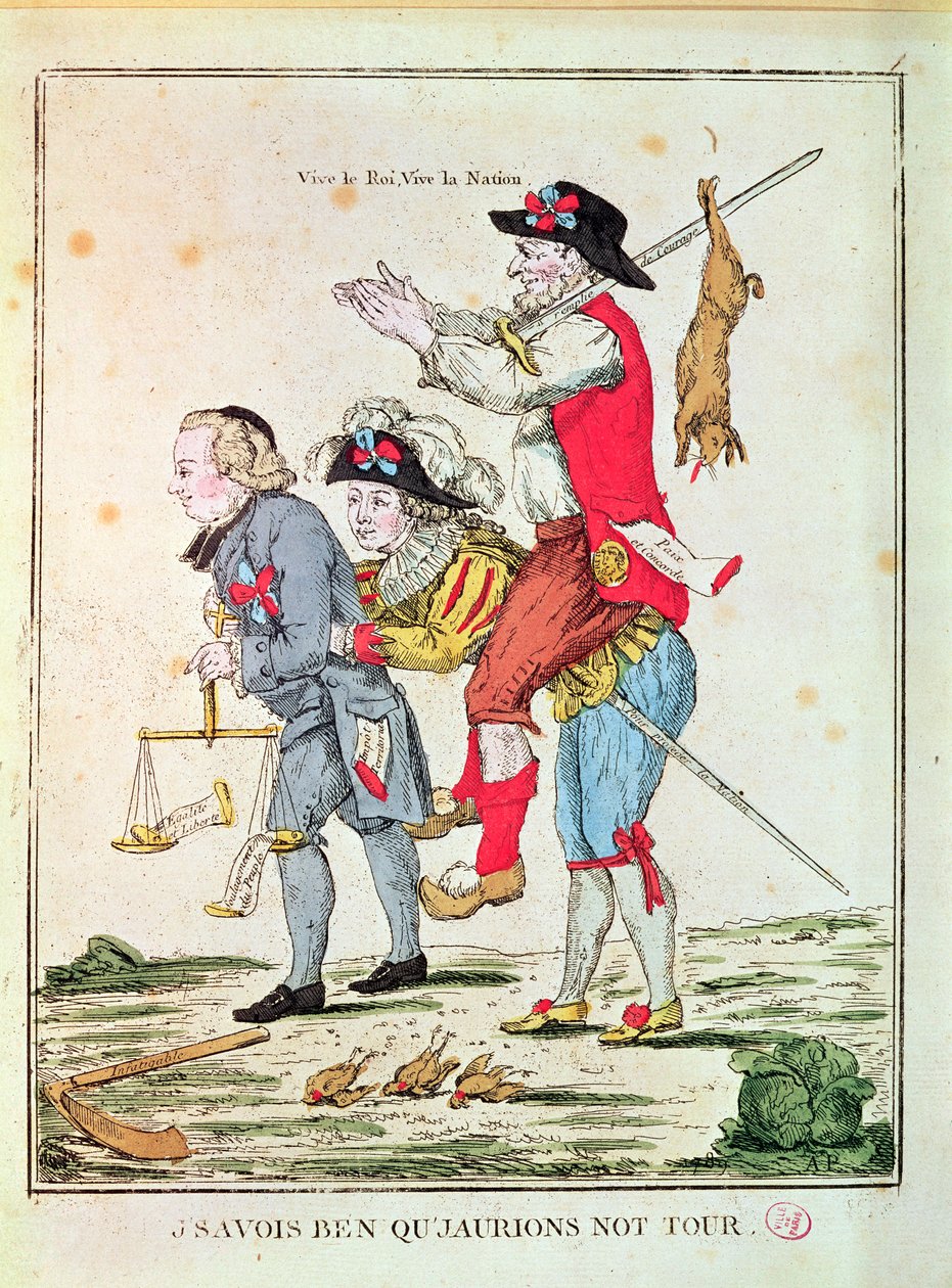 "Jól tudtam, hogy ránk kerül a sor", a Három Rendet ábrázoló karikatúra, 1789 alkotó: French School