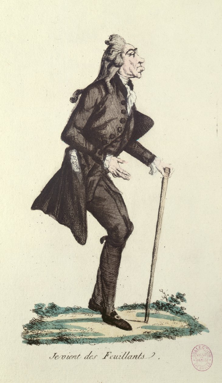 Je Viens des Feuillants, karikatúra a francia forradalomról, 1791-92 körül (színes rézkarc) alkotó: French School