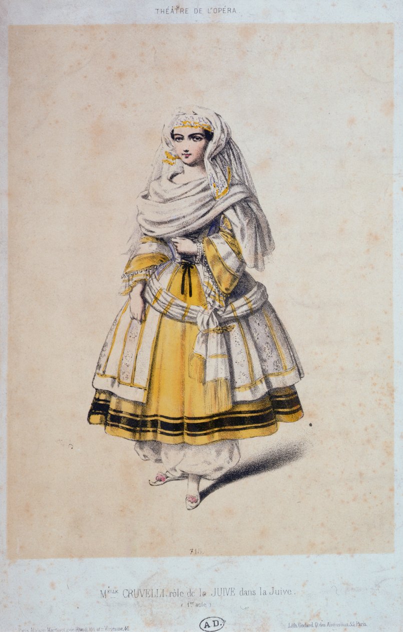 Jeanne Sophie Charlotte Cruvelli (1826-1907) a La Juive főszerepében, 1. felvonás, 1850-60 körül alkotó: French School