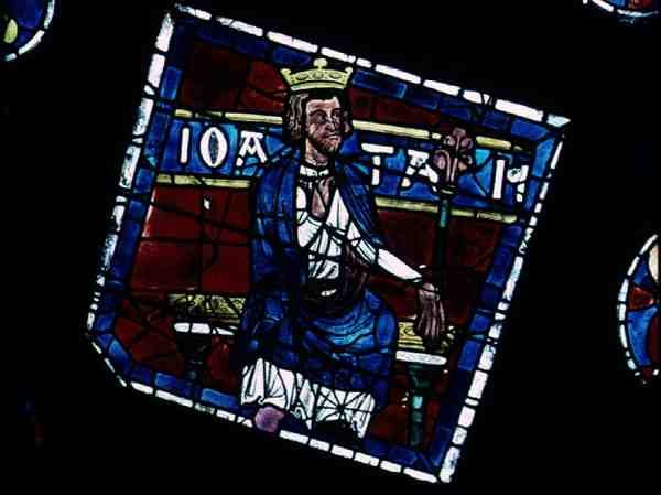 Joath király, részlet az északi rózsaablakból, 1223 körül alkotó: French School