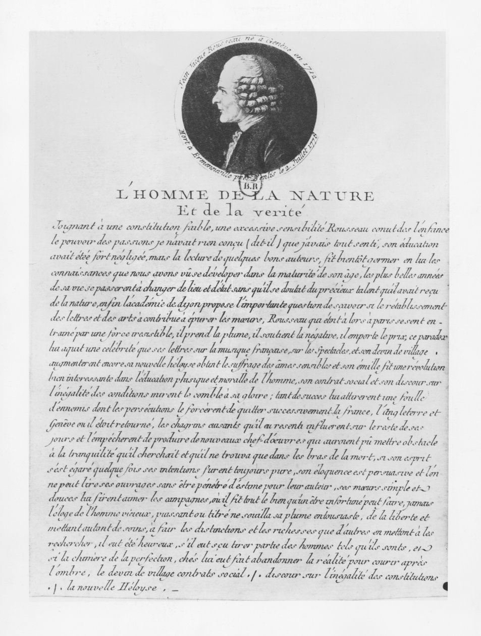 A természet és az igazság embere, Jean-Jacques Rousseau alkotó: French School