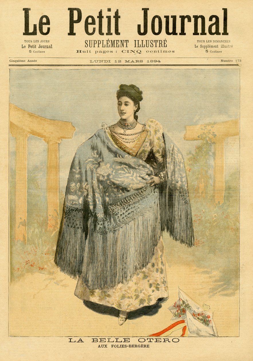 La Belle Otero (1868-1965) a Folies-Bergerében, a „Le Petit Journal”-ból, 1894. március 12. alkotó: French School