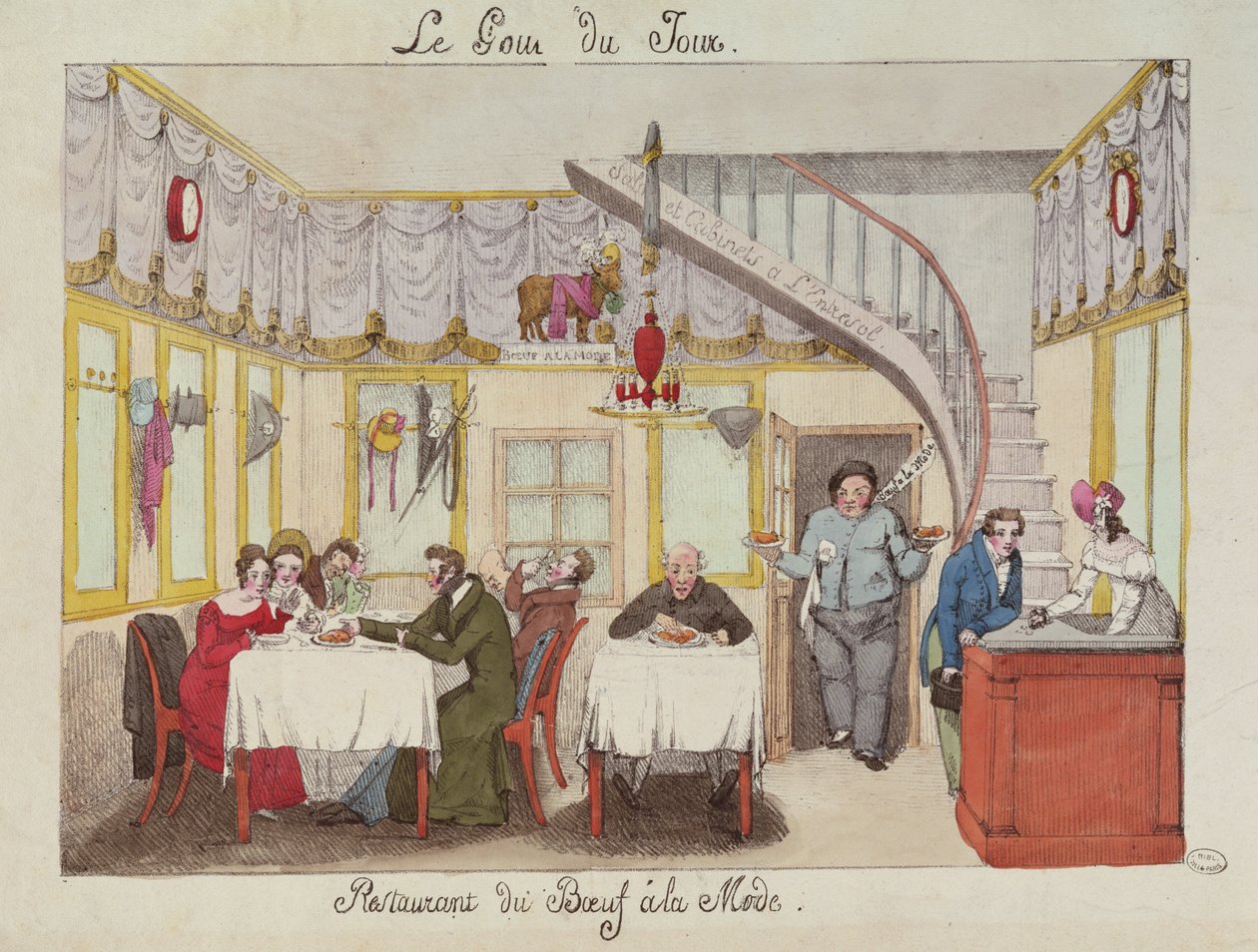 Marha a la Mode, rue Valois, Párizs, Le Gout du Jour, 1830 körül (lásd még: 167981) alkotó: French School