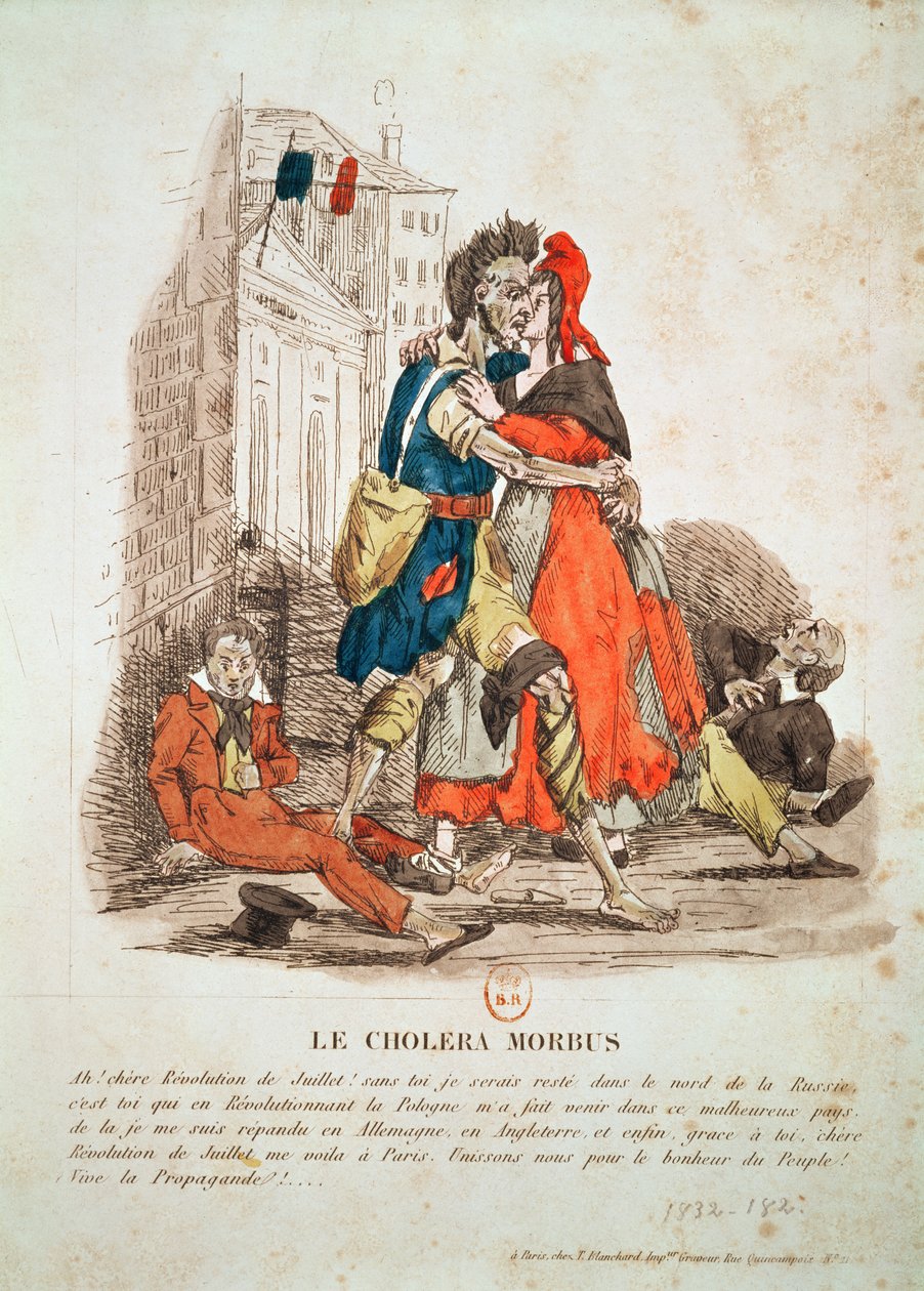 "Le Cholera Morbus", Allegória az 1830-as forradalom utáni kolerajárványról, 1832 körül. alkotó: French School