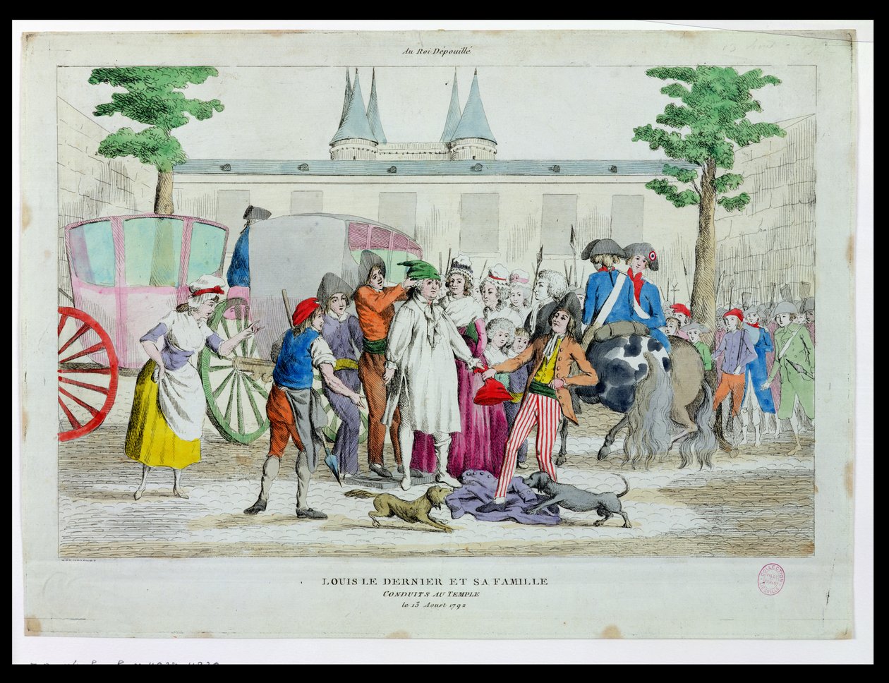 XVI. Lajost (1754-93) és családját a templomba vitték, 1792. augusztus 13. alkotó: French School