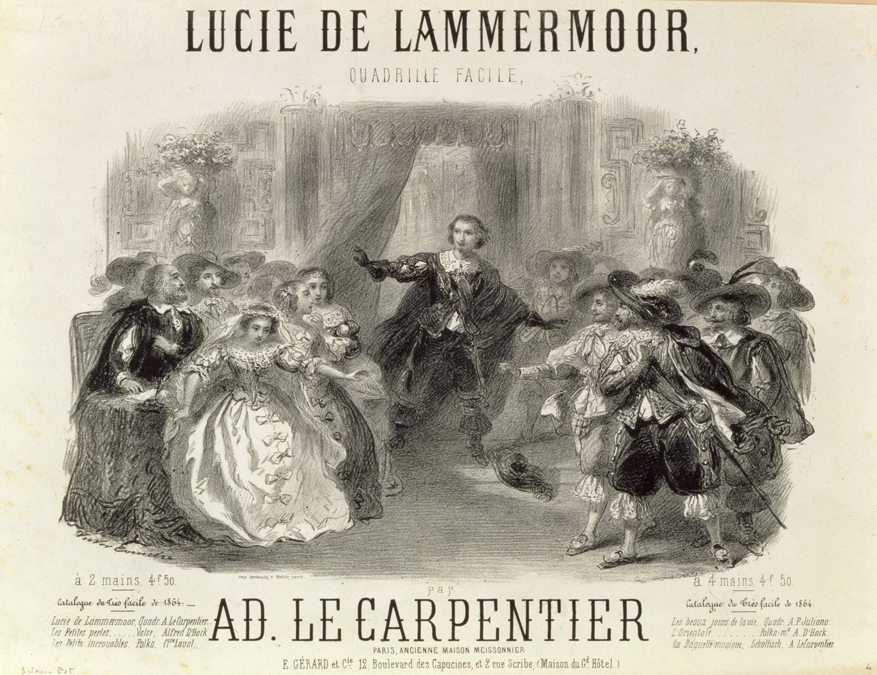 "Lucia de Lammermoor" Domenico G M Donizetti (1797-1848) operája, 1864 alkotó: French School