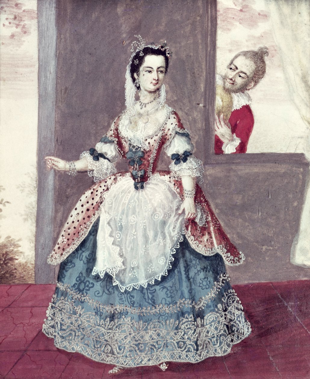 Mademoiselle Contat (1760-1813) Suzanne szerepében a "Figaro házassága" című darabban alkotó: French School