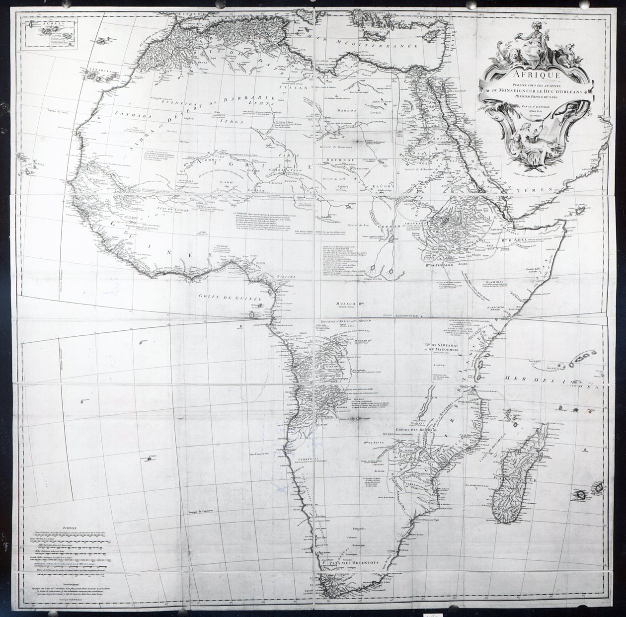 Afrika térképe, Guillaume Delahaye metszete, 1749 alkotó: French School