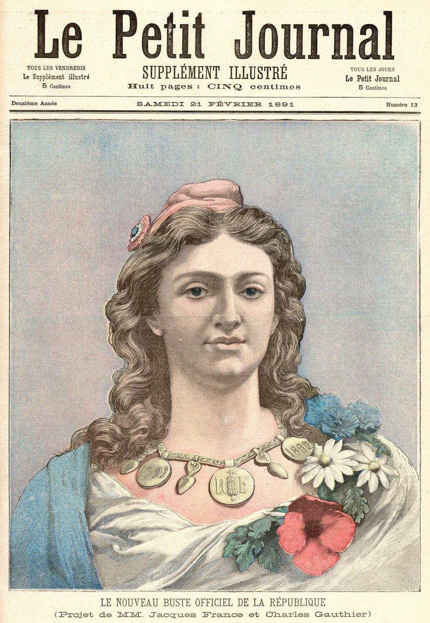 Marianne, a Francia Köztársaság új hivatalos képviselete, a „Le Petit Journal”-ból, 1891. február 21. alkotó: French School