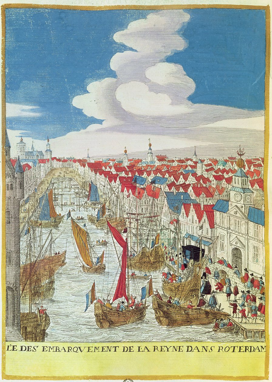 Marie de Medici (1573-1642) partraszállás Rotterdamban, 1639 alkotó: French School