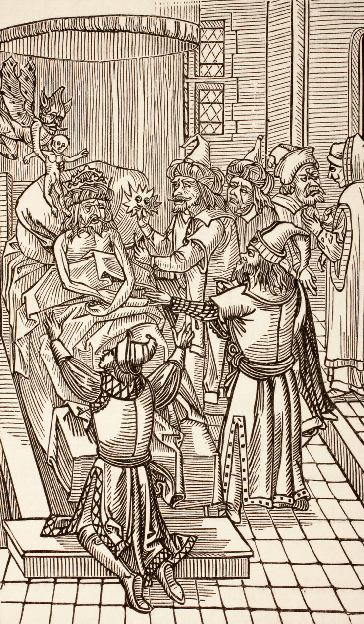 II. Mehmed, az Oszmán Birodalom szultána halálos ágyán, Paul Lacroix „Katonai és vallási élet a középkorban” című művéből, London, 1880 körül. alkotó: French School