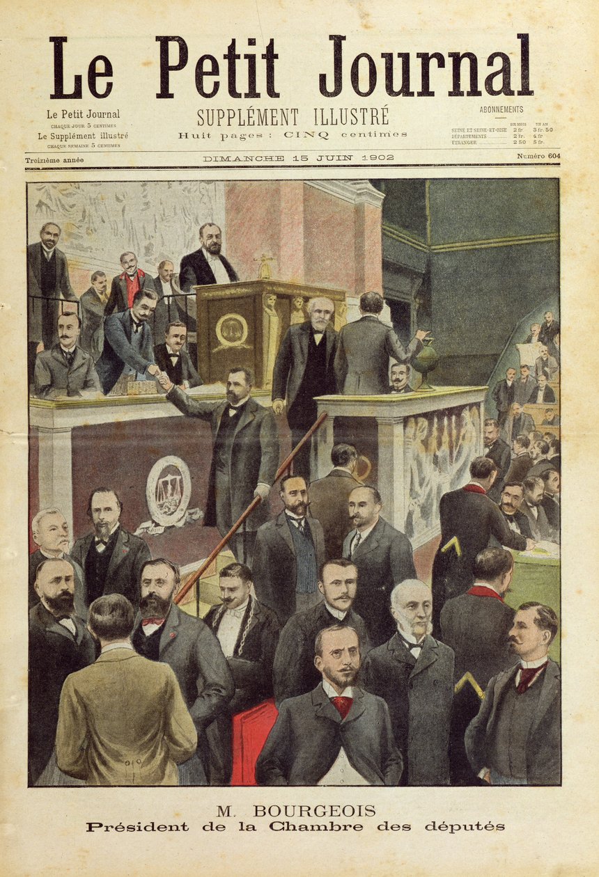 Monsieur Bourgeois, a Képviselőház elnöke, a „Le Petit Journal” címlapja, 1902. június 15. alkotó: French School