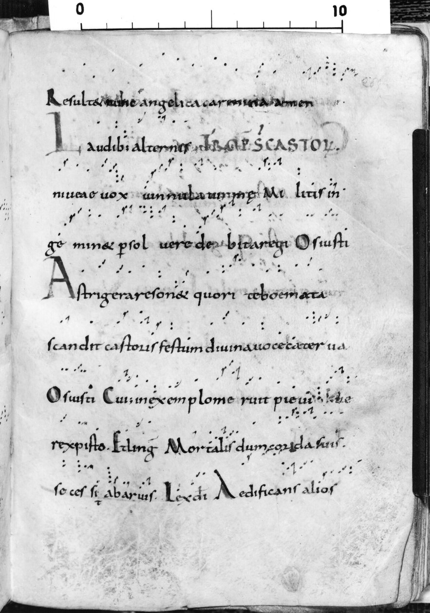 Ms. 17 fol. 289 Introitus Szent Kasztor ünnepére, a "Troparium Aptense"-ből. alkotó: French School