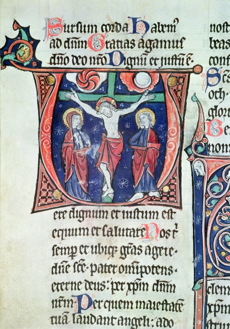 Ms 228 fol.89v keresztre feszítés, a Missal de la Consecration de l