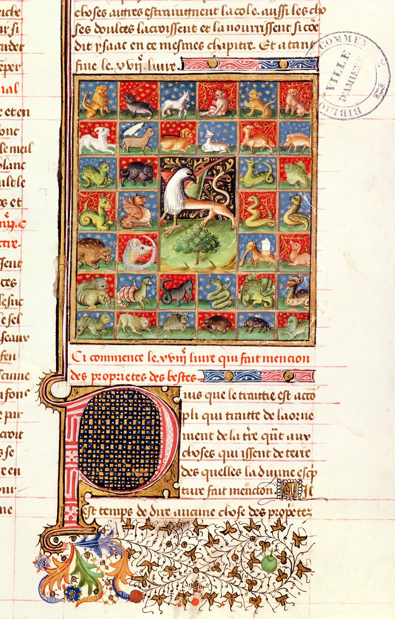 Ms 399 fol. 241 The Properties of Animals, az angol Barthelemy „Livre des Proprietes des Choses” című művéből alkotó: French School