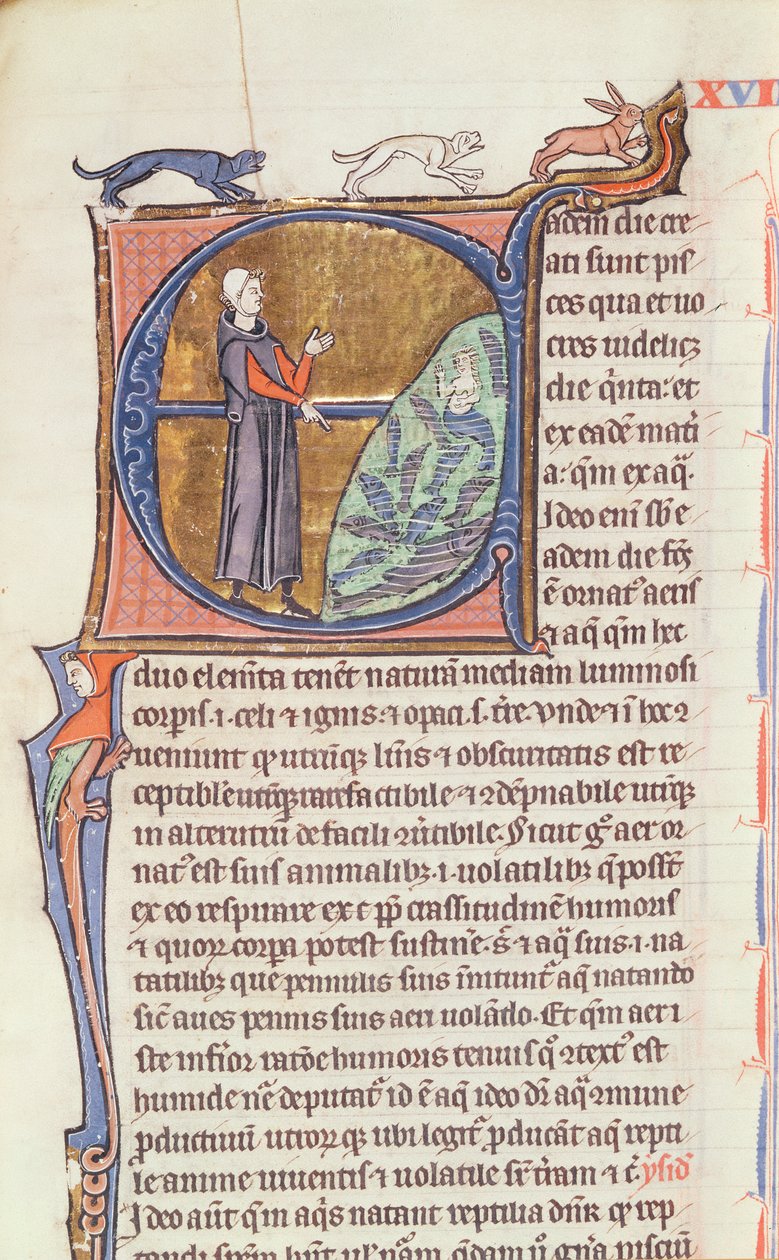 Ms 426 fol. 213 Egy orvos egy halastó mellett, Vincent de Beauvais "Le Miroir de la Nature" című művéből alkotó: French School