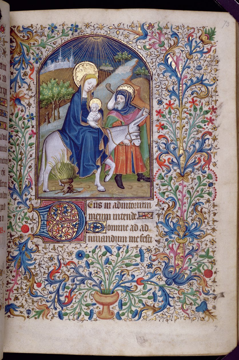 Ms 63 f.73r Repülés Betlehemből, az órák könyvéből, 1460 körül alkotó: French School