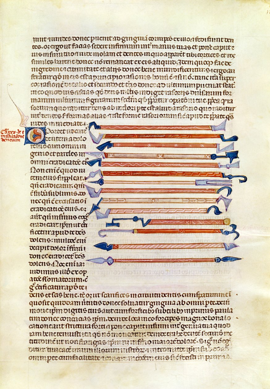 Ms 89 Ter fol.115 Sebészeti műszerek Abul Qasim Kalaf ibn al-Abbas al Zahrawi (Albukázis) értekezéséből alkotó: French School