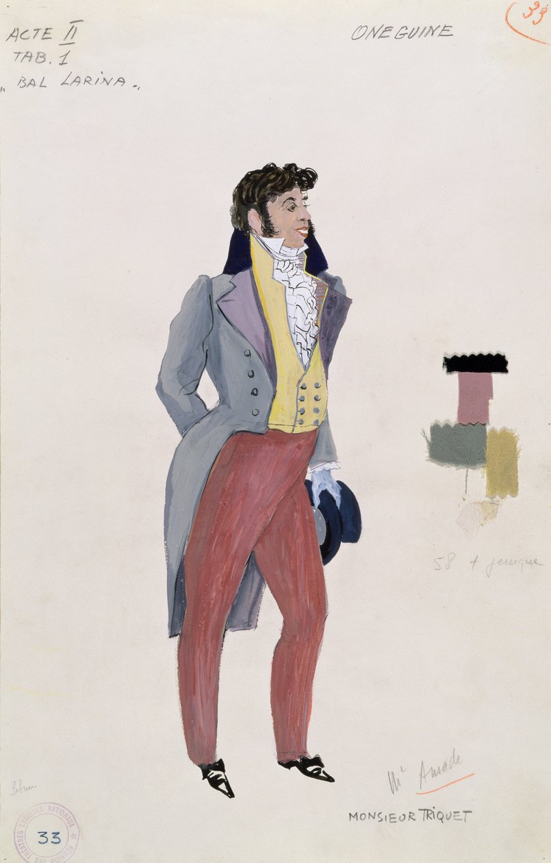 Onegin, Peter Ilich Csajkovszkij (1840-93) "Jevgene Onegin" című operájából alkotó: French School