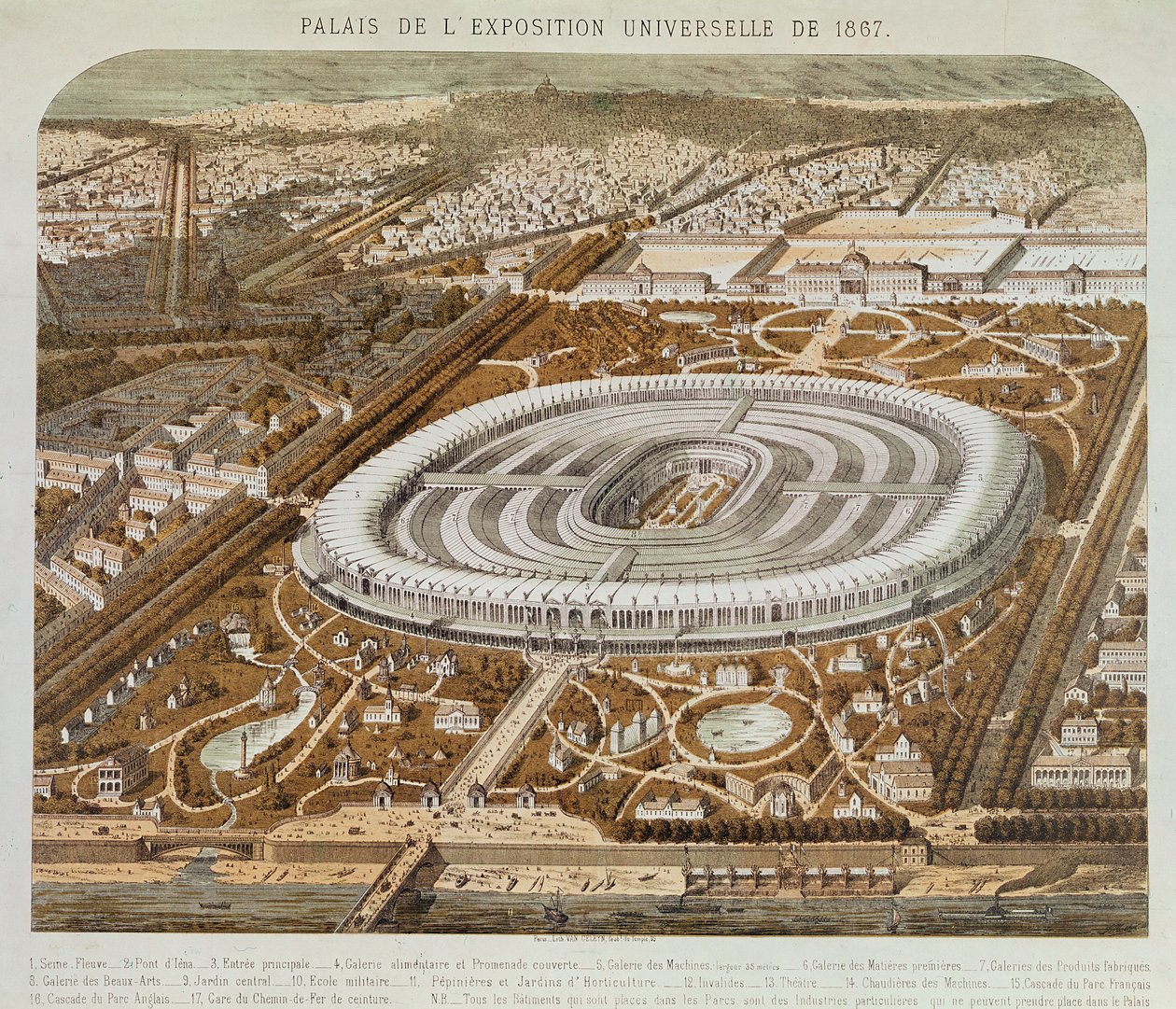 Az Egyetemes Kiállítás Palotája Párizsban 1867-ben alkotó: French School