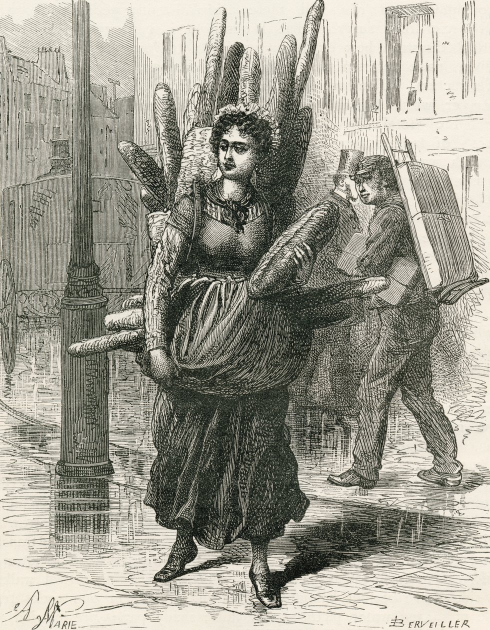 Párizsi kenyérhordozó, Samuel G. Green tiszteletes „French Pictures”-ből, 1878. alkotó: French School