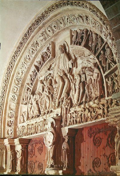 Pünkösd, a központi portál timpanonjából, 1120 körül alkotó: French School
