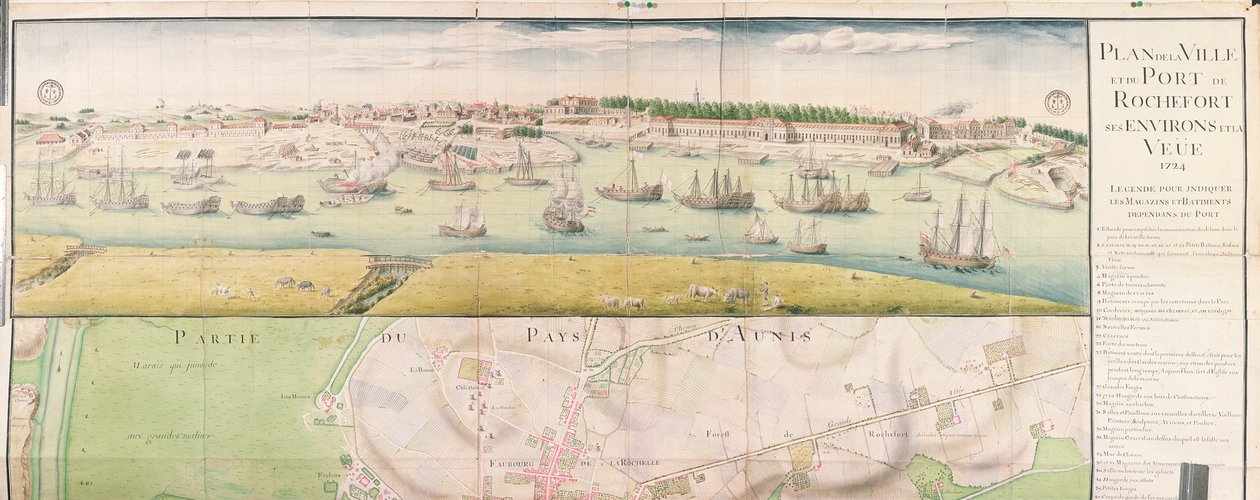 Rochefort városának és kikötőjének terve, 1724 alkotó: French School