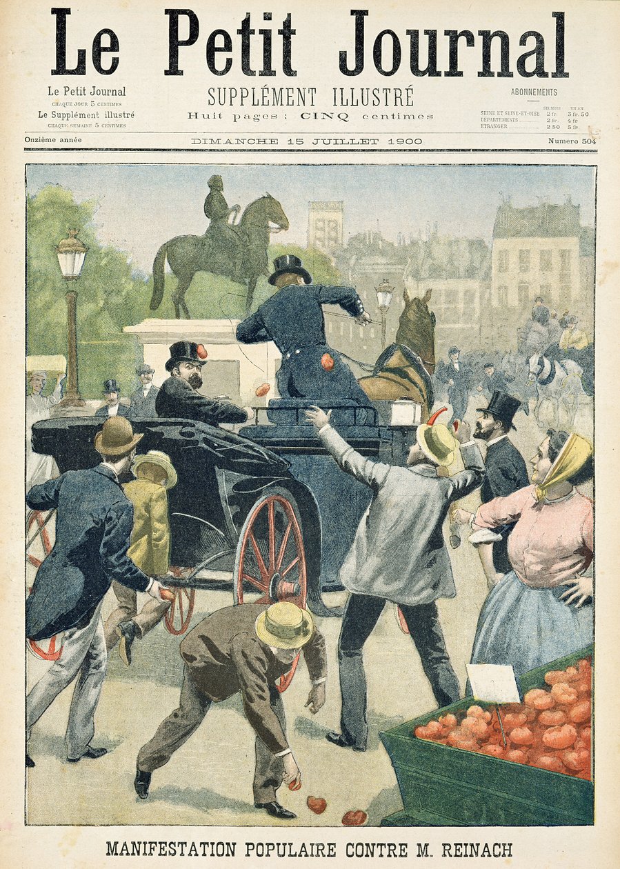 Népszerű tiltakozás Joseph Reinach (1856-1921) ellen a Le Petit Journalból, 1900. július 15. alkotó: French School