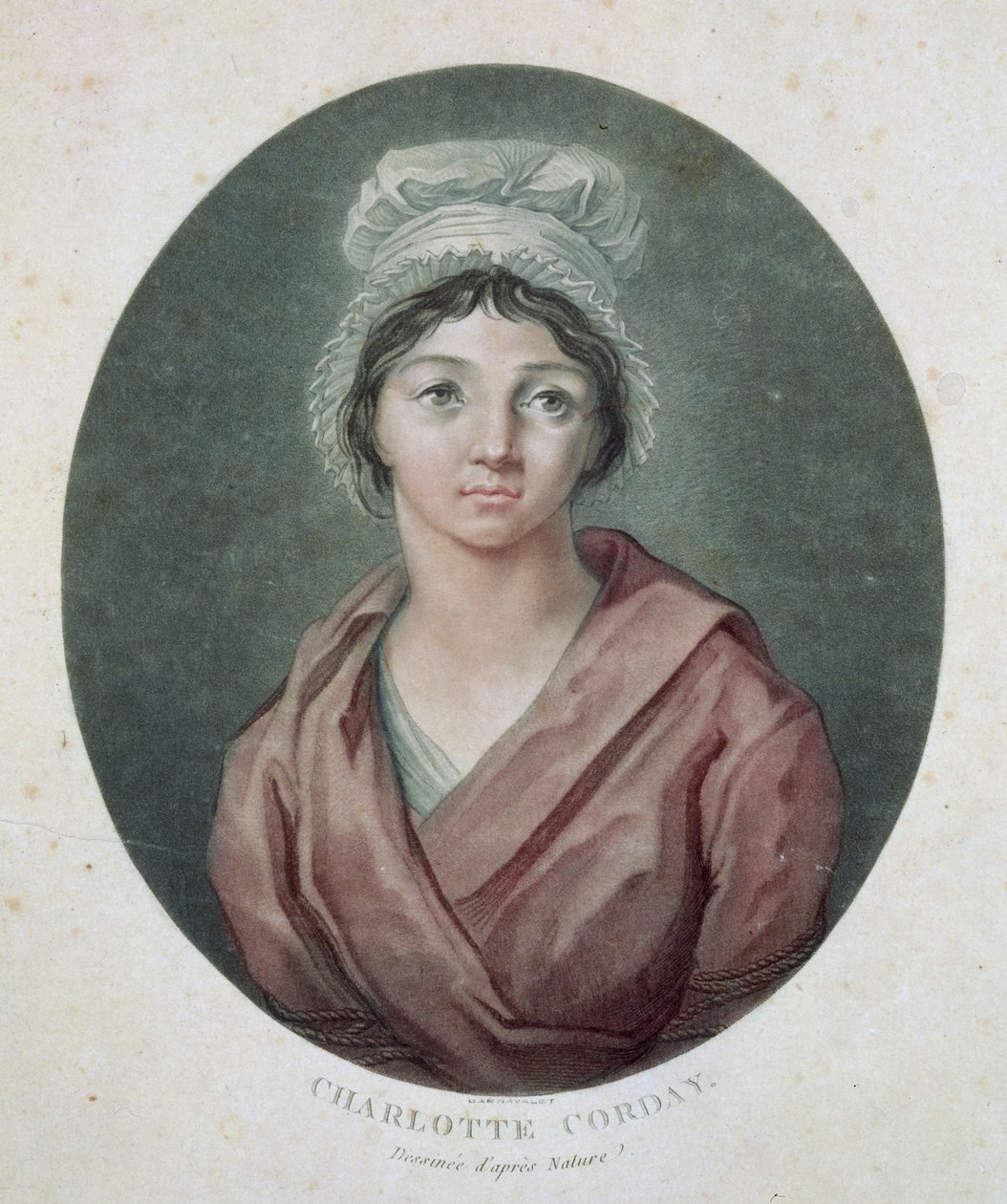 Charlotte Corday (1768-93) portréja 1793 után (akvatinta) alkotó: French School