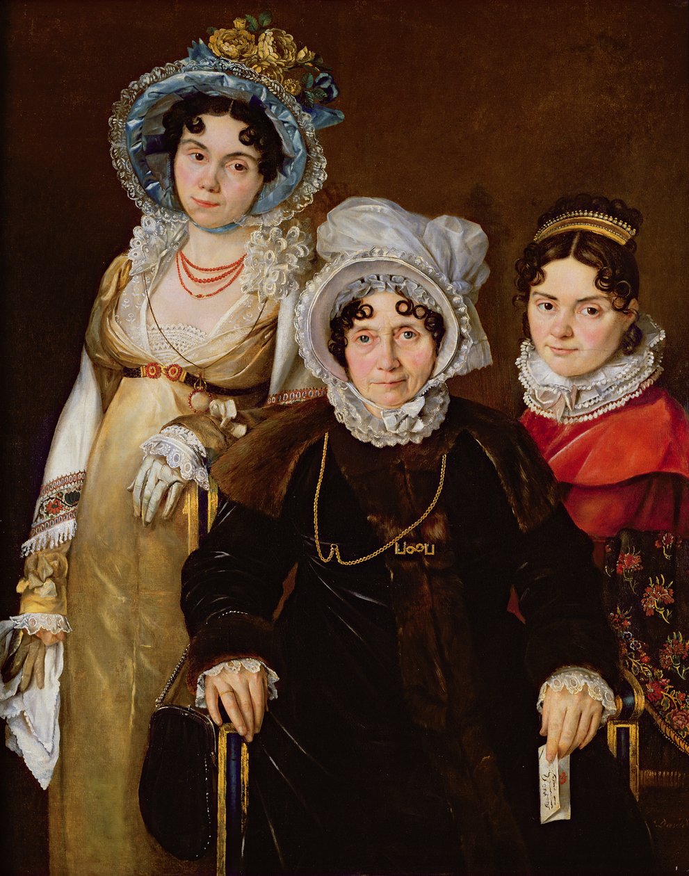 Madame de Tangry és lányai portréja 1816 után alkotó: French School