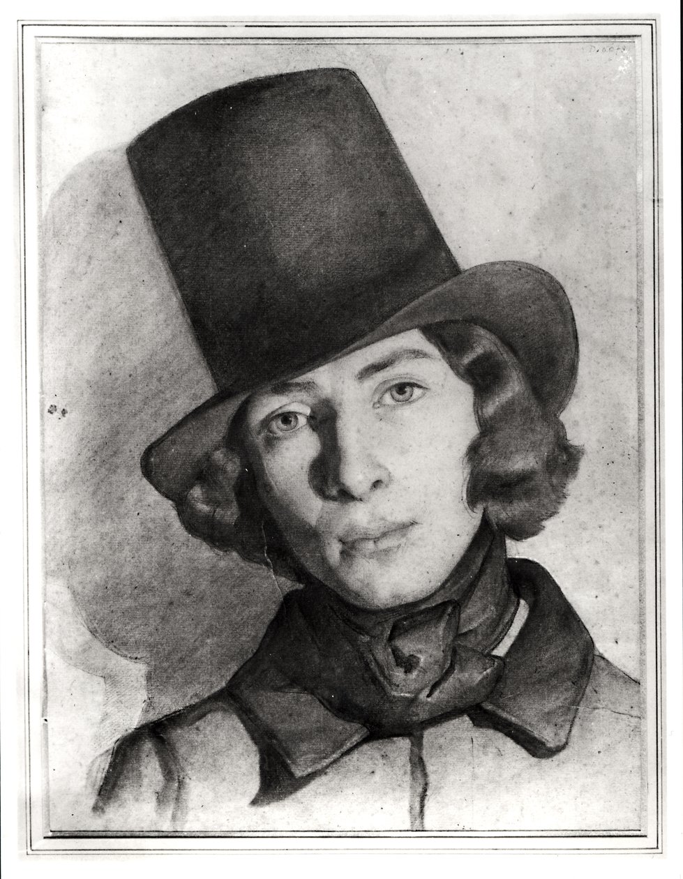 Maurice Sand (1823-89) portréja (gouache és pierre noire papíron) alkotó: French School