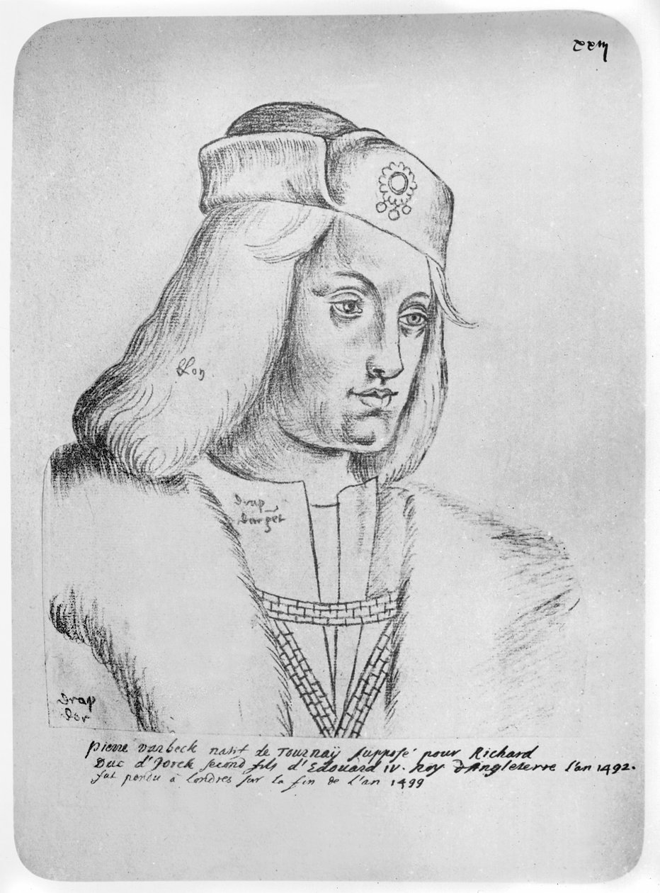 Perkin Warbeck (kb. 1474-99) flamand szélhámos és az angol trónra pályázó portréja (sanguine papíron) alkotó: French School