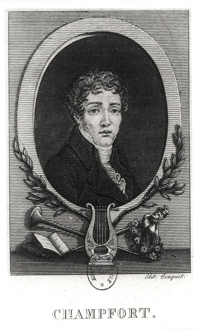 A Nicolas de Chamfort néven ismert Sebastian-Roch Nicolas (1740-1794) portréja alkotó: French School
