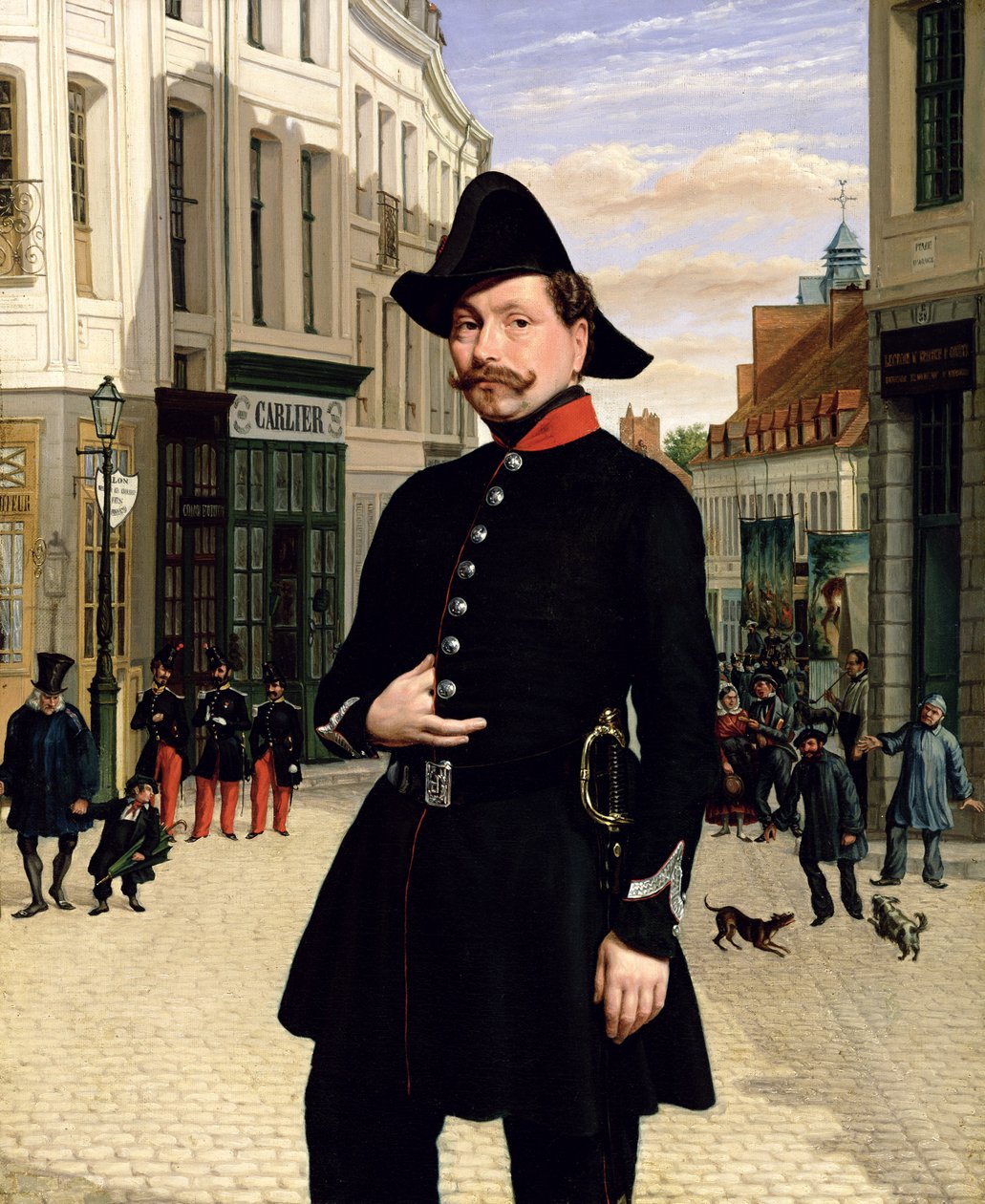 Egy rendőrtiszt portréja Douaiban 1848-ban alkotó: French School